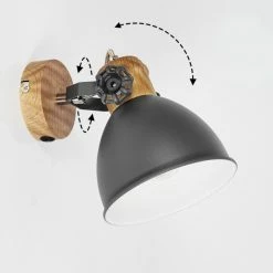 Hofstein Banjul Wandleuchte Grau, Holz dunkel, 1-flammig -Wandleuchten Verkaufsgeschäft banjul wandleuchte h3371695 do1 7