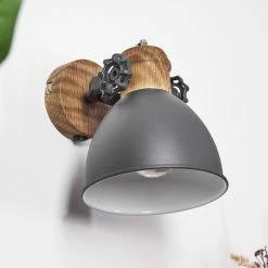 Hofstein Banjul Wandleuchte Grau, Holz dunkel, 1-flammig -Wandleuchten Verkaufsgeschäft banjul wandleuchte h3371695 do1 8