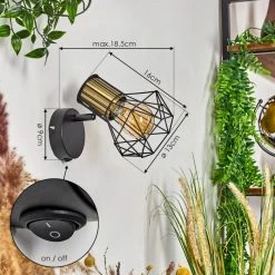 Hofstein Bardhaman Wandleuchte Messing, Schwarz, 1-flammig -Wandleuchten Verkaufsgeschäft bardhaman wandleuchte h3579398 3