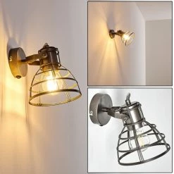 Hofstein Bareilly Wandleuchte Grau, 1-flammig