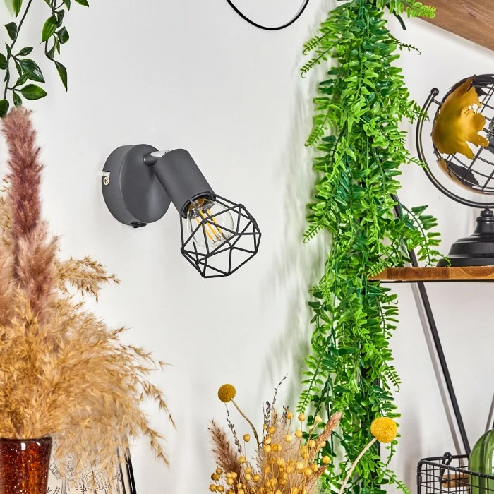 Hofstein Baripada Wandleuchte Chrom, Anthrazit, 1-flammig 2 Hofstein Baripada Wandleuchte Chrom, Anthrazit, 1-flammig – Bild 2