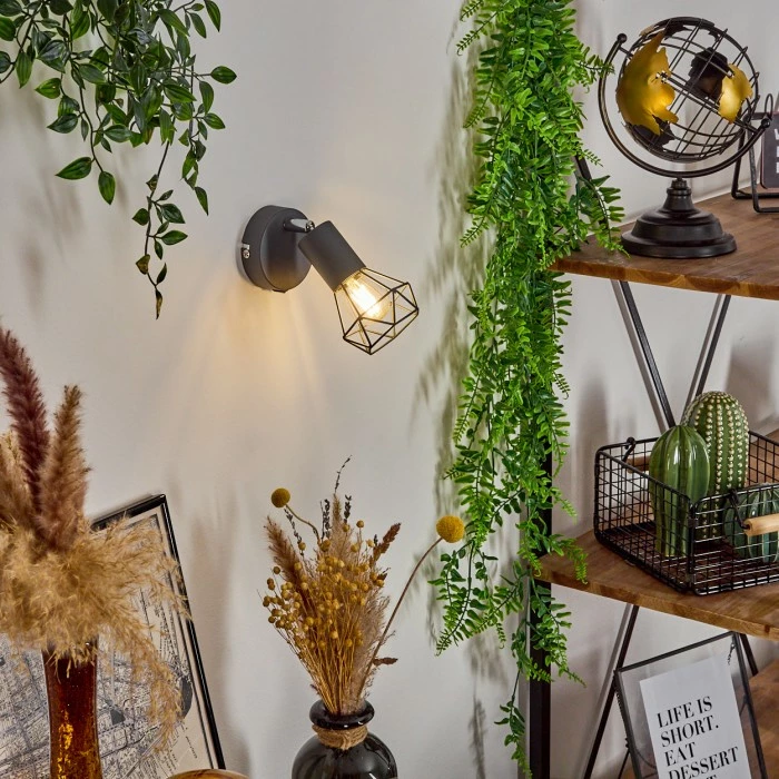 Hofstein Baripada Wandleuchte Chrom, Anthrazit, 1-flammig 11 Hofstein Baripada Wandleuchte Chrom, Anthrazit, 1-flammig – Bild 11