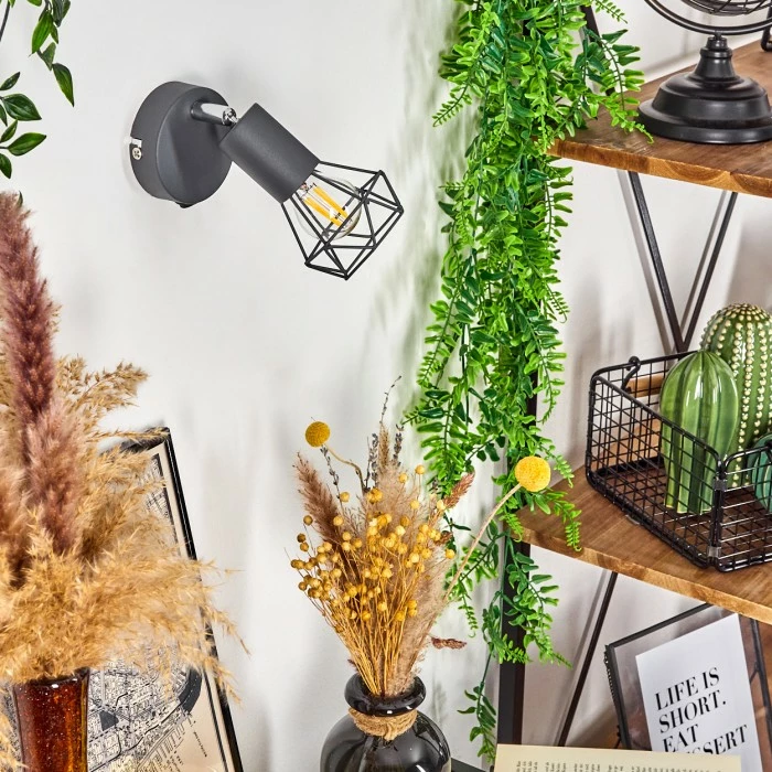 Hofstein Baripada Wandleuchte Chrom, Anthrazit, 1-flammig 12 Hofstein Baripada Wandleuchte Chrom, Anthrazit, 1-flammig – Bild 12