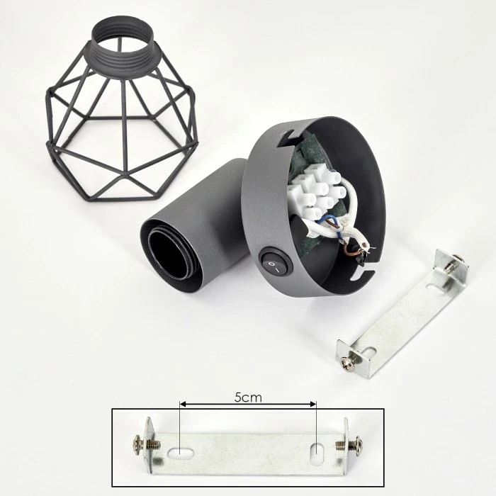 Hofstein Baripada Wandleuchte Chrom, Anthrazit, 1-flammig 5 Hofstein Baripada Wandleuchte Chrom, Anthrazit, 1-flammig – Bild 5