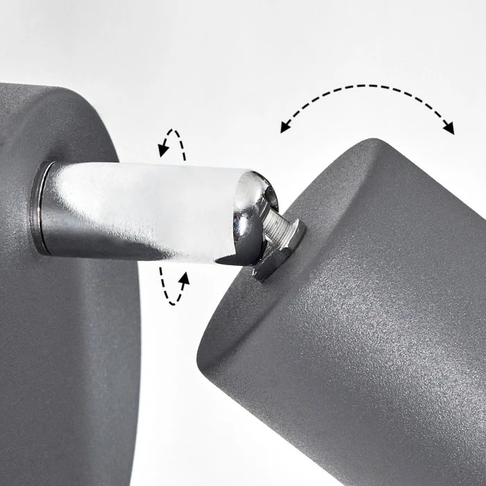 Hofstein Baripada Wandleuchte Chrom, Anthrazit, 1-flammig 6 Hofstein Baripada Wandleuchte Chrom, Anthrazit, 1-flammig – Bild 6