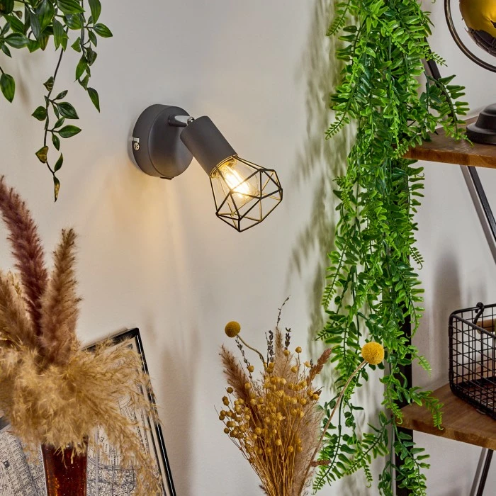 Hofstein Baripada Wandleuchte Chrom, Anthrazit, 1-flammig 7 Hofstein Baripada Wandleuchte Chrom, Anthrazit, 1-flammig – Bild 7