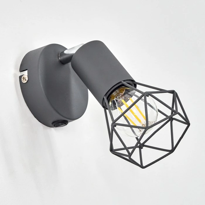 Hofstein Baripada Wandleuchte Chrom, Anthrazit, 1-flammig 8 Hofstein Baripada Wandleuchte Chrom, Anthrazit, 1-flammig – Bild 8