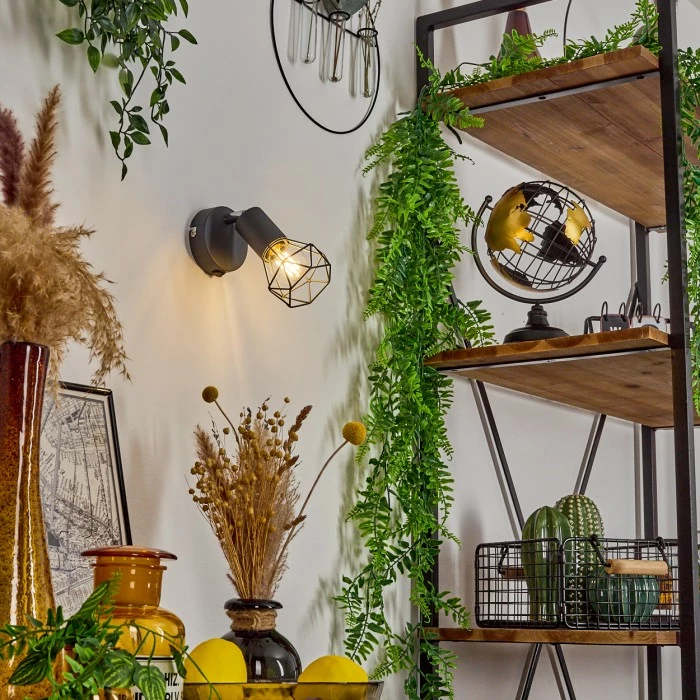 Hofstein Baripada Wandleuchte Chrom, Anthrazit, 1-flammig 9 Hofstein Baripada Wandleuchte Chrom, Anthrazit, 1-flammig – Bild 9