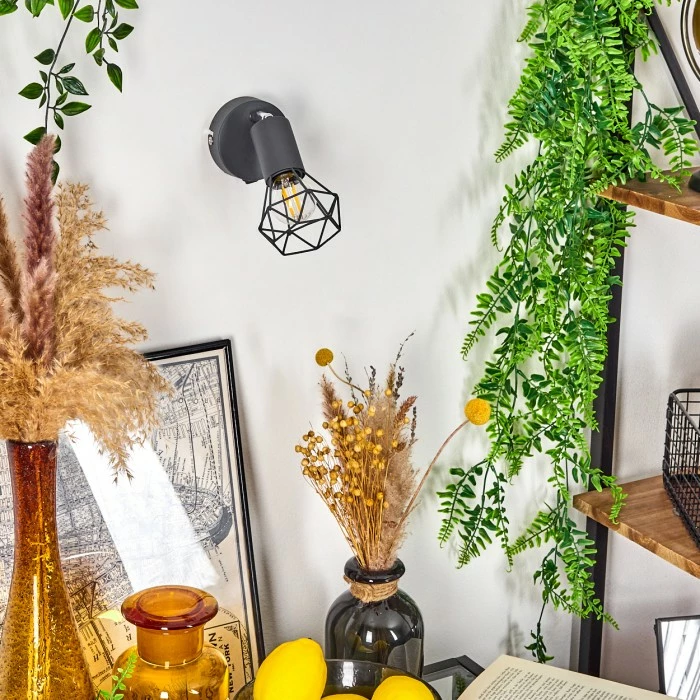 Hofstein Baripada Wandleuchte Chrom, Anthrazit, 1-flammig 10 Hofstein Baripada Wandleuchte Chrom, Anthrazit, 1-flammig – Bild 10