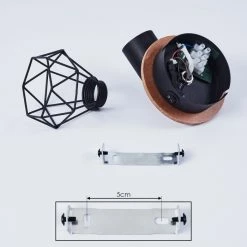 Hofstein Baripada Wandleuchte Schwarz, Holz dunkel, 1-flammig -Wandleuchten Verkaufsgeschäft baripada wandleuchte h3433966 4