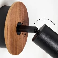 Hofstein Baripada Wandleuchte Schwarz, Holz dunkel, 1-flammig -Wandleuchten Verkaufsgeschäft baripada wandleuchte h3433966 5