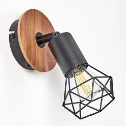 Hofstein Baripada Wandleuchte Schwarz, Holz dunkel, 1-flammig -Wandleuchten Verkaufsgeschäft baripada wandleuchte h3433966 7