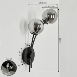Hofstein Belleoram Wandleuchte LED Schwarz, 2-flammig -Wandleuchten Verkaufsgeschäft belleoram wandleuchte h3575581 3