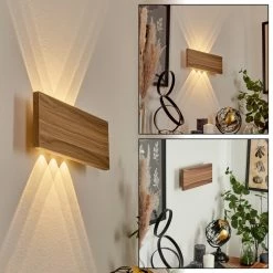 Hofstein Blandford Wandleuchte LED Grau, Naturfarben, 6-flammig