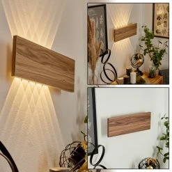 Hofstein Blandford Wandleuchte LED Grau, Naturfarben, 10-flammig