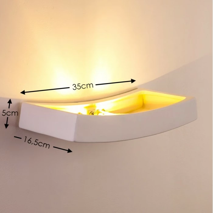 Hofstein Bochum Wandleuchte Weiß, 1-flammig 2 Hofstein Bochum Wandleuchte Weiß, 1-flammig – Bild 2