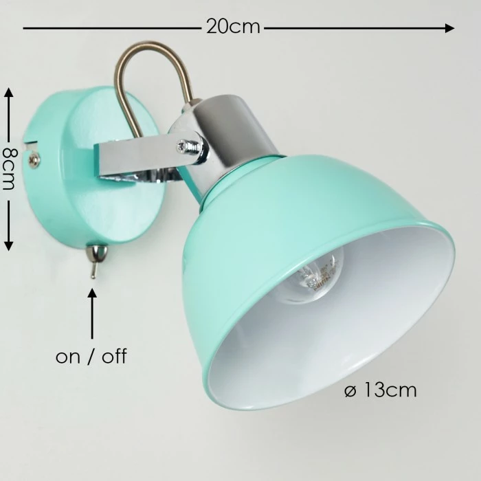 Hofstein Borik Wandleuchte Türkis, 1-flammig 2 Hofstein Borik Wandleuchte Türkis, 1-flammig – Bild 2