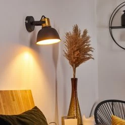 Hofstein Borik Wandleuchte Schwarz, 1-flammig -Wandleuchten Verkaufsgeschäft borik wandleuchte h3294550 do1 14