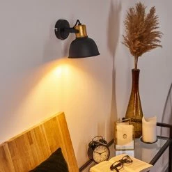 Hofstein Borik Wandleuchte Schwarz, 1-flammig -Wandleuchten Verkaufsgeschäft borik wandleuchte h3294550 do1 17