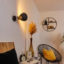 Hofstein Borik Wandleuchte Schwarz, 1-flammig -Wandleuchten Verkaufsgeschäft borik wandleuchte h3294550 do1 6