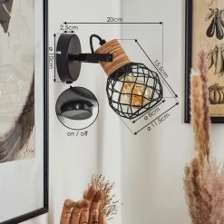 Hofstein Bridgeport Wandleuchte Schwarz, 1-flammig -Wandleuchten Verkaufsgeschäft bridgeport wandleuchte h3566923 3