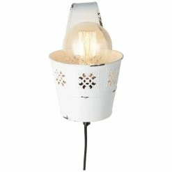 Hofstein Brilliant Flower Ample Wandleuchte Weiß, 1-flammig -Wandleuchten Verkaufsgeschäft brilliant flower ample wandleuchte 93788 75 3