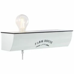 Hofstein Brilliant Leuchten Farm Life Wandleuchte Weiß, 1-flammig
