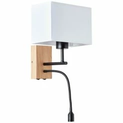 Brilliant Leuchten Rayan Wandleuchte LED Schwarz, Holz hell, 1-flammig -Wandleuchten Verkaufsgeschäft brilliant leuchten rayan wandleuchte g99440 35 2