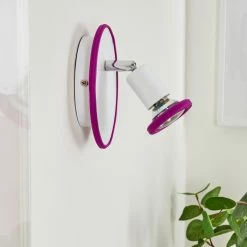 Hofstein Cabri Wandleuchte LED Chrom, Weiß, Lila, 1-flammig -Wandleuchten Verkaufsgeschäft cabri wandleuchte h3561188 9