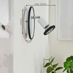 Hofstein Cabri Wandleuchte LED Chrom, Schwarz, Weiß, 1-flammig -Wandleuchten Verkaufsgeschäft cabri wandleuchte h3561201 3