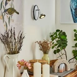 Hofstein Cabri Wandleuchte LED Chrom, Schwarz, Weiß, 1-flammig -Wandleuchten Verkaufsgeschäft cabri wandleuchte h3561201 8