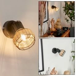 Hofstein Calamar Wandleuchte Schwarz, 1-flammig