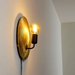 Hofstein Calcasieu Wandleuchte Schwarz-Gold, 1-flammig -Wandleuchten Verkaufsgeschäft calcasieu wandleuchte h3316450 12