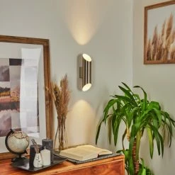 Hofstein Cann Wandleuchte LED Nickel-Matt, 2-flammig