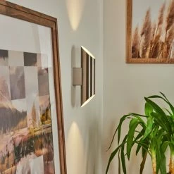 Hofstein Cann Wandleuchte LED Nickel-Matt, 2-flammig -Wandleuchten Verkaufsgeschäft cann wandleuchte h3556412 12