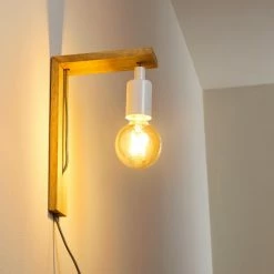 Hofstein Canoe Wandleuchte Holz hell, 1-flammig -Wandleuchten Verkaufsgeschäft canoe wandleuchte h3316436 14