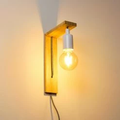 Hofstein Canoe Wandleuchte Holz hell, 1-flammig -Wandleuchten Verkaufsgeschäft canoe wandleuchte h3316436 2