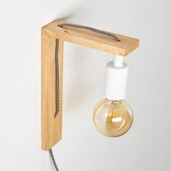 Hofstein Canoe Wandleuchte Holz hell, 1-flammig -Wandleuchten Verkaufsgeschäft canoe wandleuchte h3316436 5