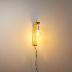 Hofstein Canoe Wandleuchte Holz hell, 1-flammig -Wandleuchten Verkaufsgeschäft canoe wandleuchte h3316436 6