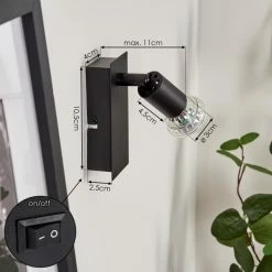 Hofstein Castillo Wandleuchte Schwarz, 1-flammig -Wandleuchten Verkaufsgeschäft castillo wandleuchte h3613238 3