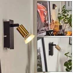 Hofstein Castillo Wandleuchte Schwarz, 1-flammig