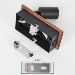 Hofstein Castillo Wandleuchte Schwarz, Naturfarben, 1-flammig -Wandleuchten Verkaufsgeschäft castillo wandleuchte h3613276 4