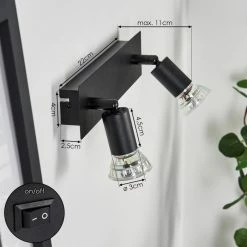 Hofstein Castillo Wandleuchte Schwarz, 2-flammig -Wandleuchten Verkaufsgeschäft castillo wandleuchte h3613290 3