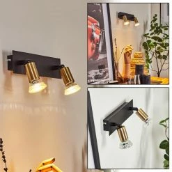 Hofstein Castillo Wandleuchte Schwarz, 2-flammig