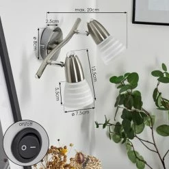 Hofstein Chapod Wandleuchte Nickel-Matt, 2-flammig -Wandleuchten Verkaufsgeschäft chapod wandleuchte h3651988 3