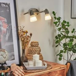 Hofstein Chapod Wandleuchte Nickel-Matt, 2-flammig -Wandleuchten Verkaufsgeschäft chapod wandleuchte h3651988 6