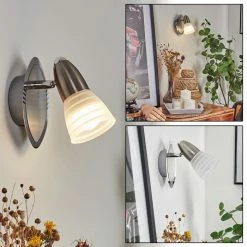 Hofstein Chapod Wandleuchte Nickel-Matt, 1-flammig