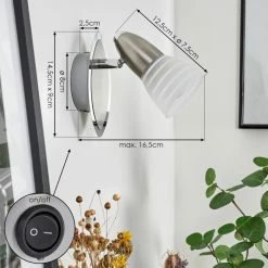 Hofstein Chapod Wandleuchte Nickel-Matt, 1-flammig -Wandleuchten Verkaufsgeschäft chapod wandleuchte h3652091 3