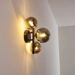 Hofstein Chariton Wandleuchte LED Schwarz, 3-flammig -Wandleuchten Verkaufsgeschäft chariton wandleuchte h3317815 7