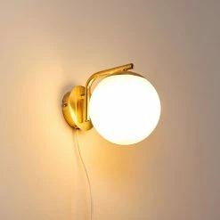 Hofstein Chemung Wandleuchte Messing, 1-flammig -Wandleuchten Verkaufsgeschäft chemung wandleuchte h3316474 15